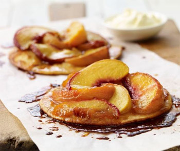 Sticky Caramelised Peach Tarts