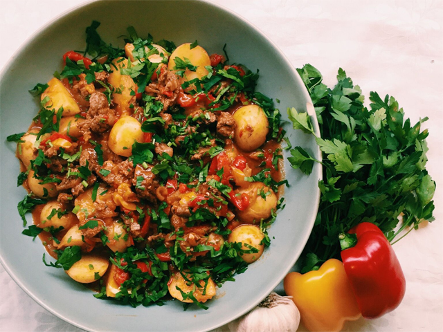 Spanish Beef With A Special Veggie Sauce