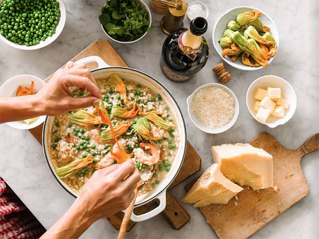 Summer Risotto with Prawns & Prosecco