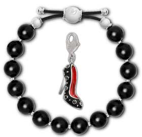 Swarovski Black Pearl Bracelet & Pump Charm