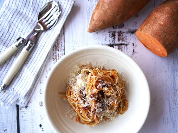 Sweet Potato and Spelt Carbonara