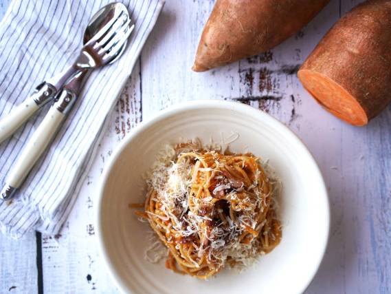 Sweet Potato and Spelt Carbonara