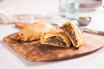 Tomato, Spinach and Pesto Calzone