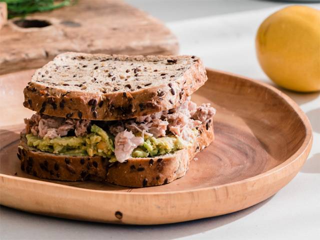 Tuna Sandwich with Avocado Smash  (with hidden chickpeas)