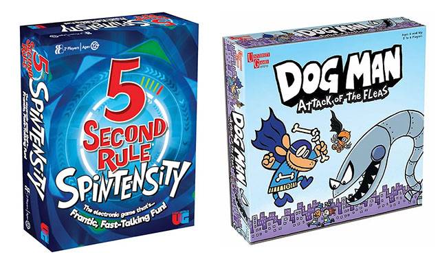 5 Second Rule Spintensity Board Game &Dog Man Attack of the Fleas