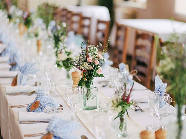 Wedding Flowers and Table Settings