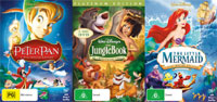 Disney Classics Peter Pan, The Jungle Book, and The Little Mermaid