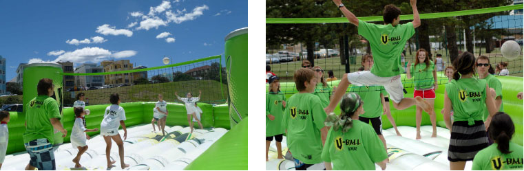 V-Ball inflatable beach volleyball court