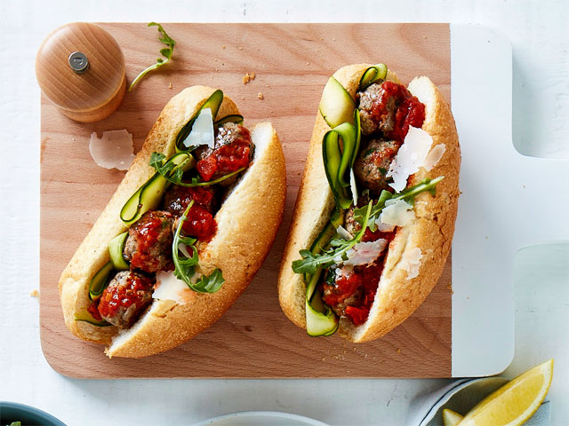 Veal Meatball Sub with Tomato Sauce