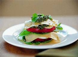 Vegetable Lasagna Stacks with Pesto