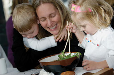 Kids eat ooldes of noodles for free