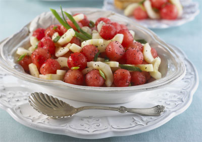Sweet and Sour Seedless Watermelon Cucumber Salad