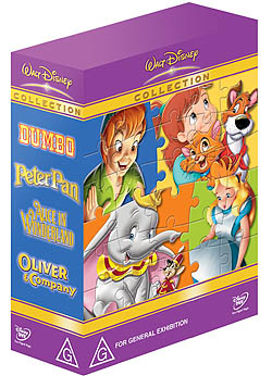 Walt Disney Collection Box Set -Peter Pan, Alice In Wonderland, Dumbo and Oliver