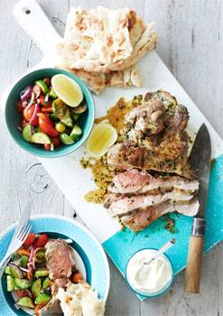 Marinated Butterflied Boneless Lamb Shoulder in Lemon and Parsley