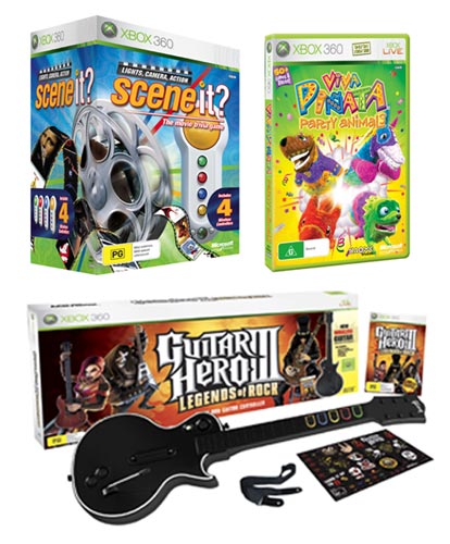 Xbox 360 Christmas Party Pack including Scene It, Viva Pinata & Guitar Hero