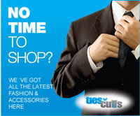 25% of all orders for Fathers Day at ties n'cuffs